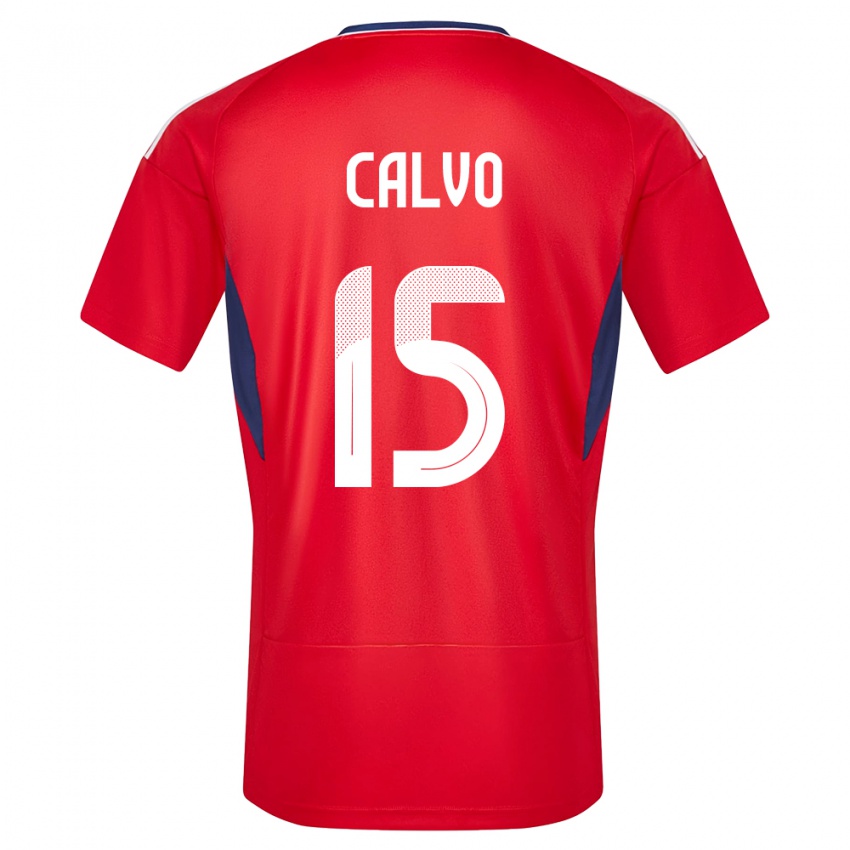 Criança Camisola Costa Rica Francisco Calvo #15 Vermelho Principal 24-26 Camisa Brasil