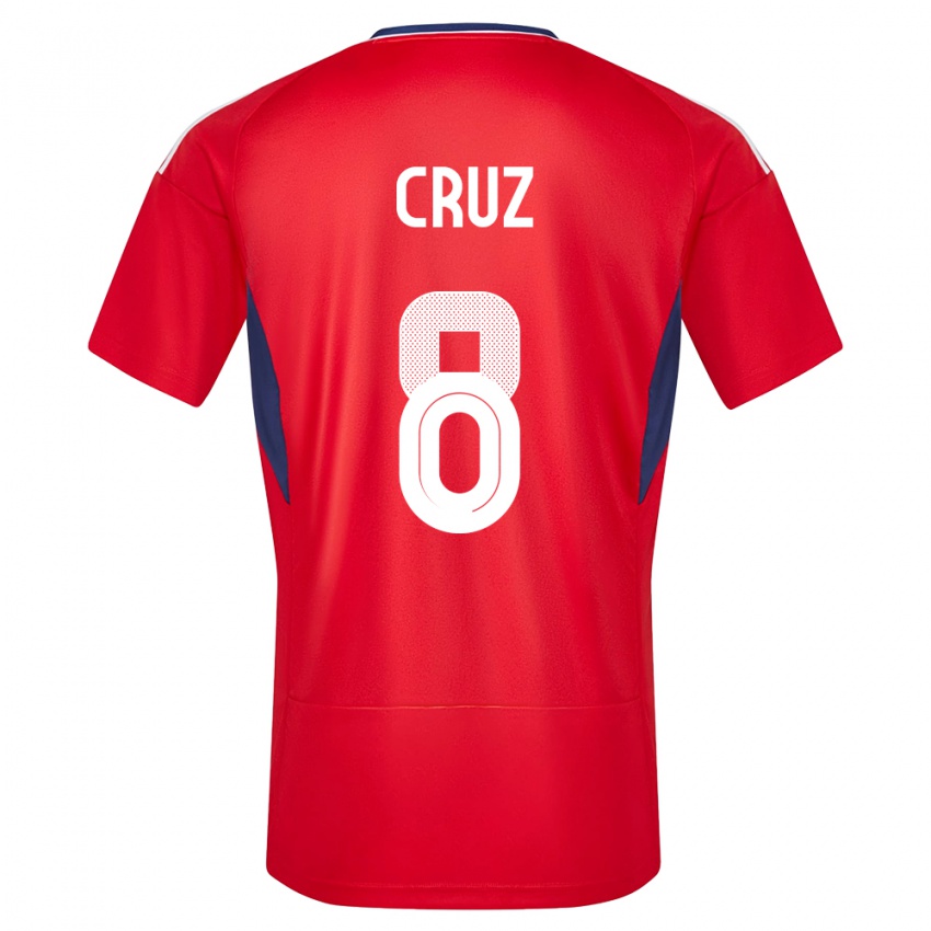 Criança Camisola Costa Rica Daniela Cruz #8 Vermelho Principal 24-26 Camisa Brasil