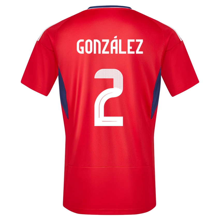 Criança Camisola Costa Rica Julian Gonzalez #2 Vermelho Principal 24-26 Camisa Brasil