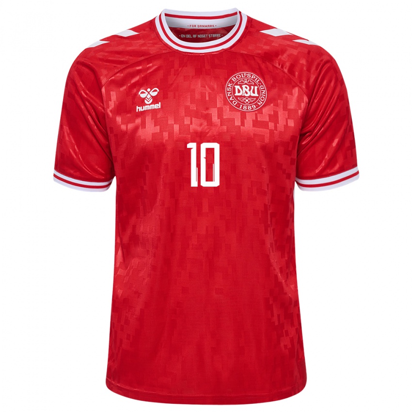 Criança Camisola Dinamarca Christian Eriksen #10 Vermelho Principal 24-26 Camisa Brasil