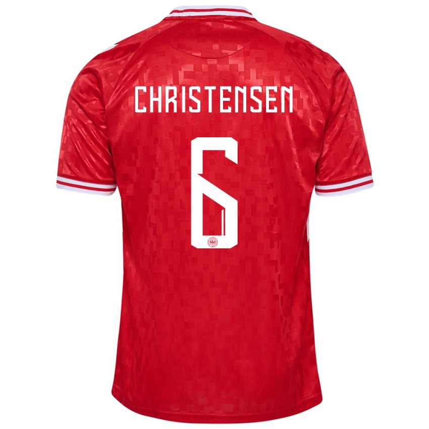 Criança Camisola Dinamarca Andreas Christensen #6 Vermelho Principal 24-26 Camisa Brasil