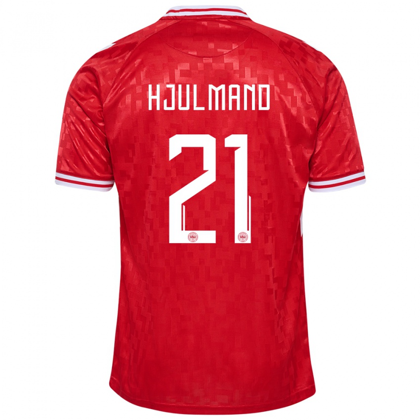 Criança Camisola Dinamarca Morten Hjulmand #21 Vermelho Principal 24-26 Camisa Brasil