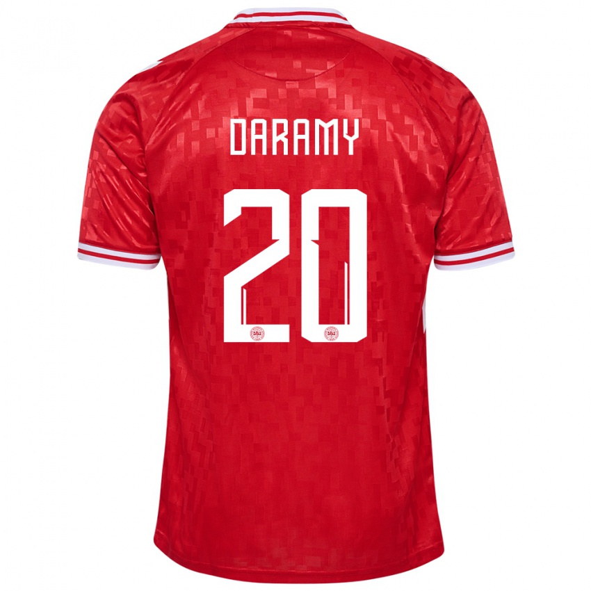 Criança Camisola Dinamarca Mohamed Daramy #20 Vermelho Principal 24-26 Camisa Brasil