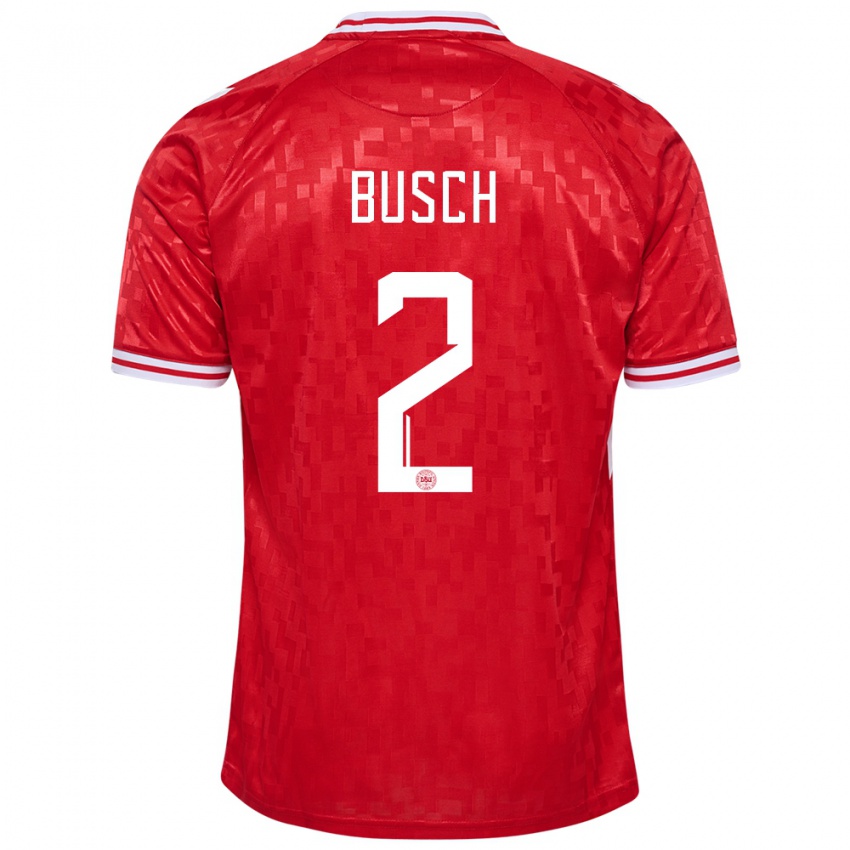 Criança Camisola Dinamarca Alexander Busch #2 Vermelho Principal 24-26 Camisa Brasil