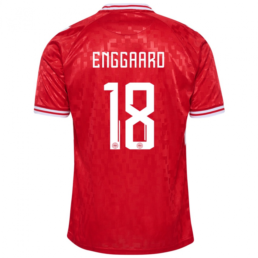 Criança Camisola Dinamarca Mads Enggaard #18 Vermelho Principal 24-26 Camisa Brasil