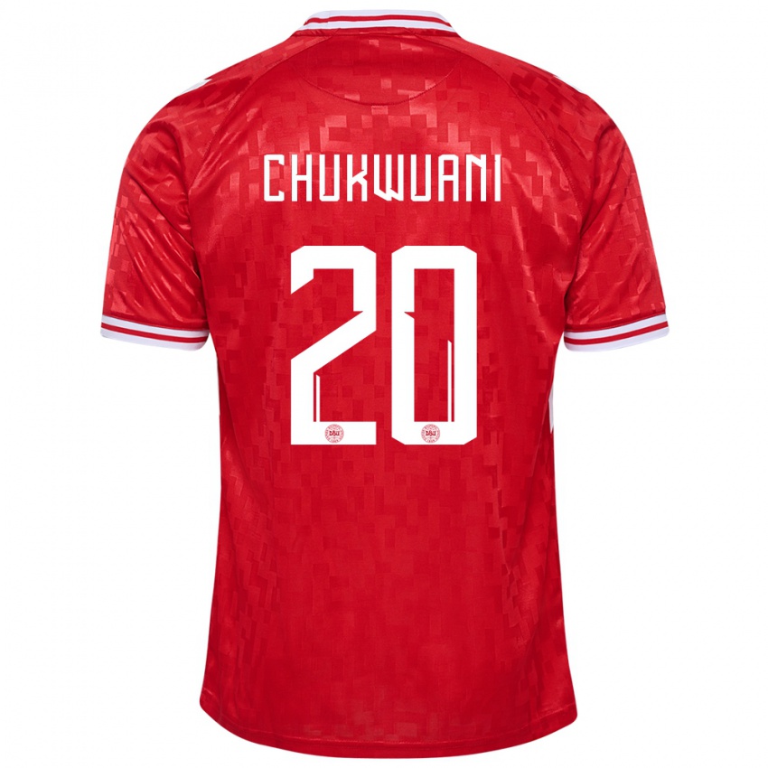 Criança Camisola Dinamarca Tochi Chukwuani #20 Vermelho Principal 24-26 Camisa Brasil