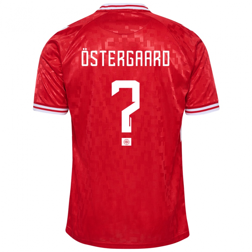 Criança Camisola Dinamarca Christian Östergaard #0 Vermelho Principal 24-26 Camisa Brasil