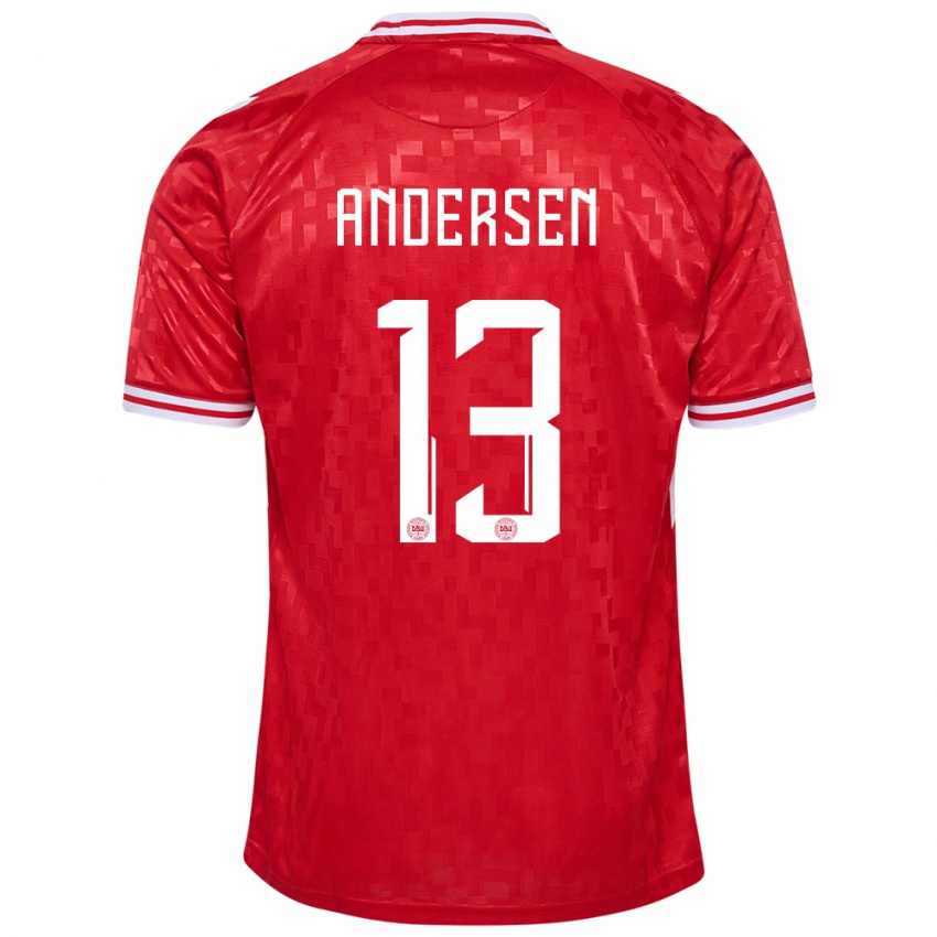 Criança Camisola Dinamarca Frej Andersen #13 Vermelho Principal 24-26 Camisa Brasil