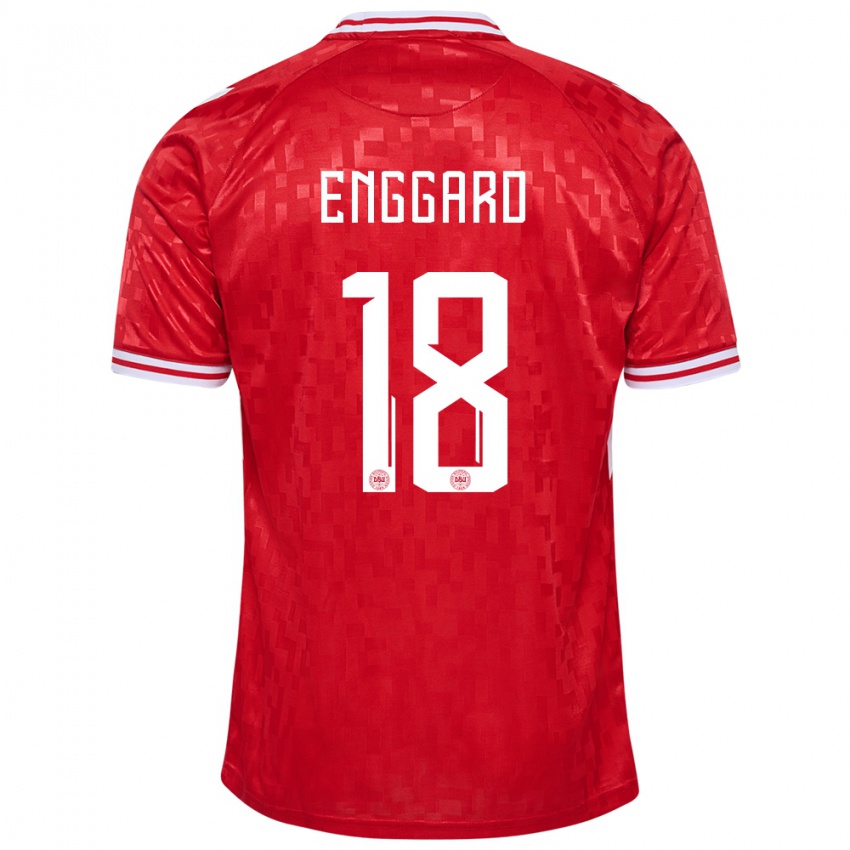 Criança Camisola Dinamarca Mads Enggard #18 Vermelho Principal 24-26 Camisa Brasil