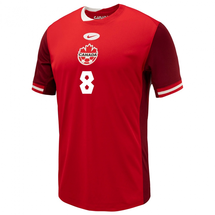 Criança Camisola Canadá Ismael Kone #8 Vermelho Principal 24-26 Camisa Brasil