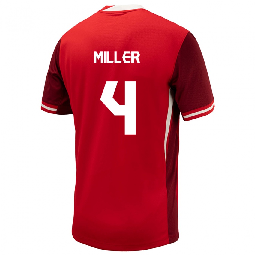 Criança Camisola Canadá Kamal Miller #4 Vermelho Principal 24-26 Camisa Brasil