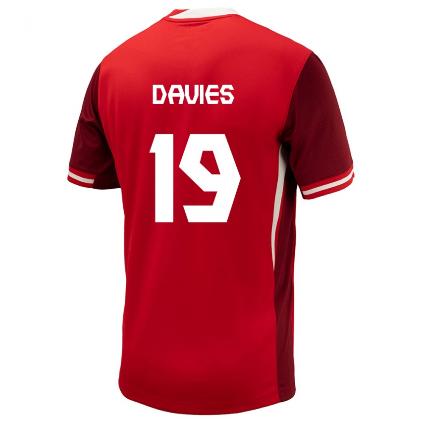 Criança Camisola Canadá Alphonso Davies #19 Vermelho Principal 24-26 Camisa Brasil