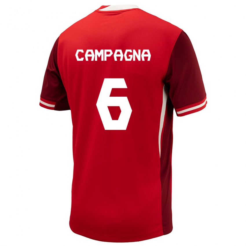 Criança Camisola Canadá Matteo Campagna #6 Vermelho Principal 24-26 Camisa Brasil