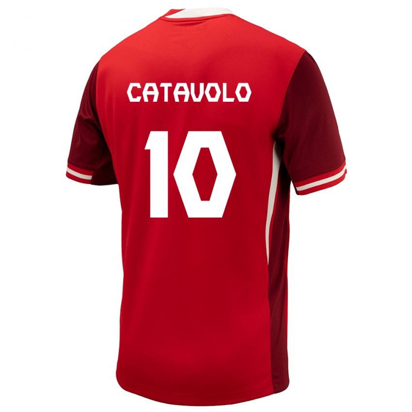 Criança Camisola Canadá Matthew Catavolo #10 Vermelho Principal 24-26 Camisa Brasil