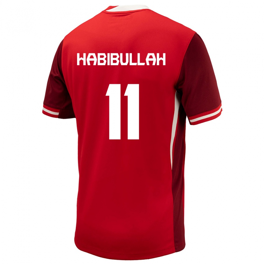 Criança Camisola Canadá Kamron Habibullah #11 Vermelho Principal 24-26 Camisa Brasil