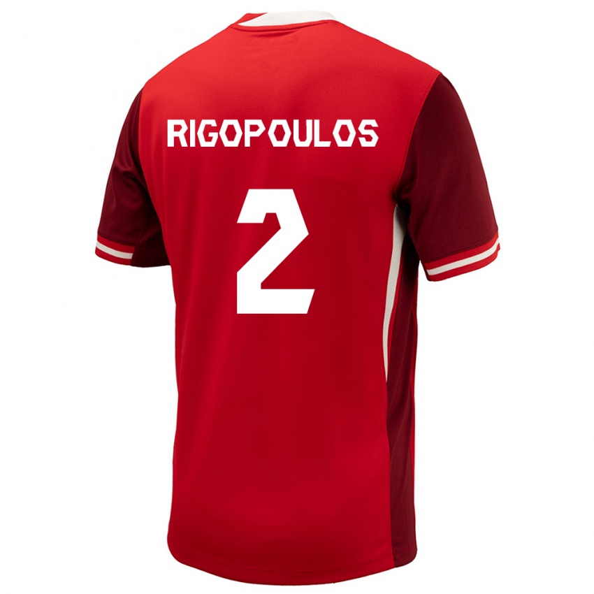 Criança Camisola Canadá Theo Rigopoulos #2 Vermelho Principal 24-26 Camisa Brasil