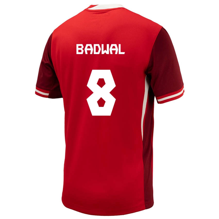 Criança Camisola Canadá Jeevan Badwal #8 Vermelho Principal 24-26 Camisa Brasil