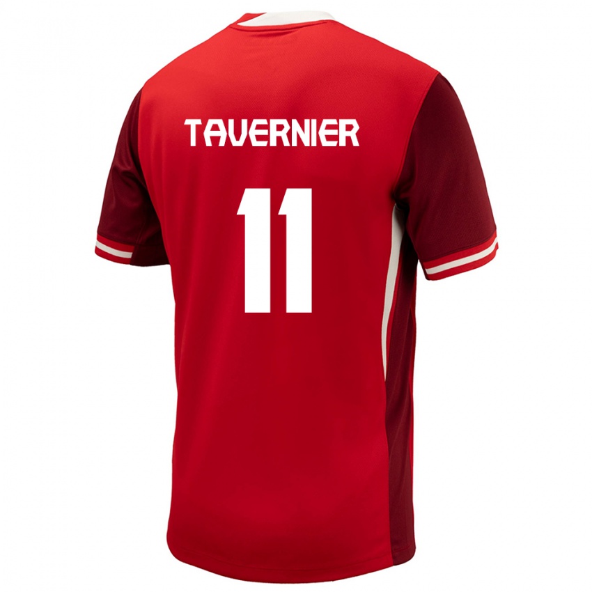 Criança Camisola Canadá Kevaughn Tavernier #11 Vermelho Principal 24-26 Camisa Brasil