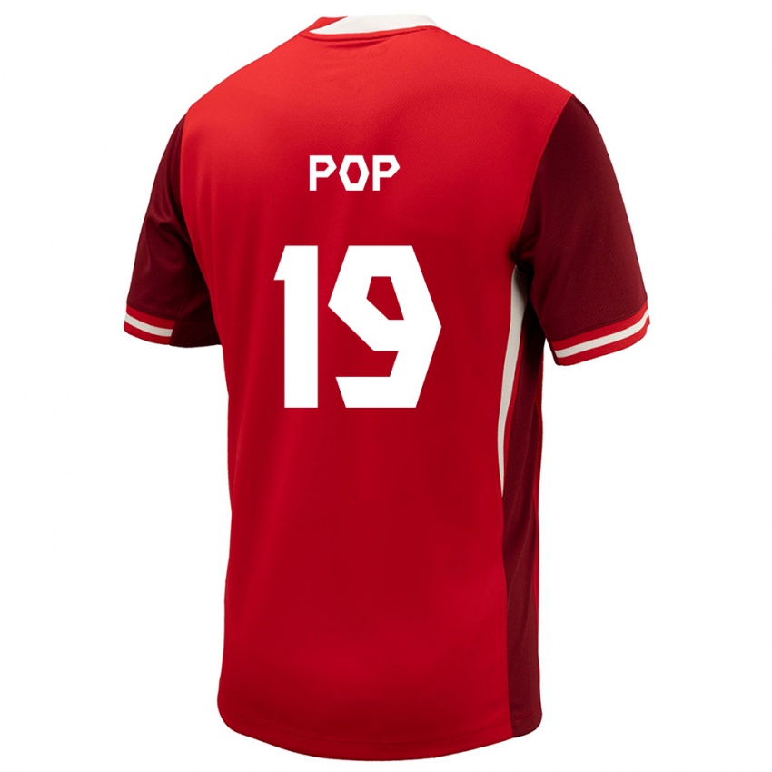 Criança Camisola Canadá Erik Pop #19 Vermelho Principal 24-26 Camisa Brasil