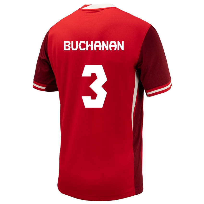 Criança Camisola Canadá Kadeisha Buchanan #3 Vermelho Principal 24-26 Camisa Brasil