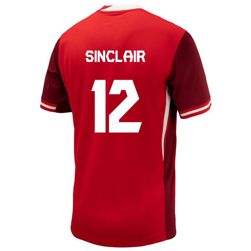 Criança Camisola Canadá Christine Sinclair #12 Vermelho Principal 24-26 Camisa Brasil