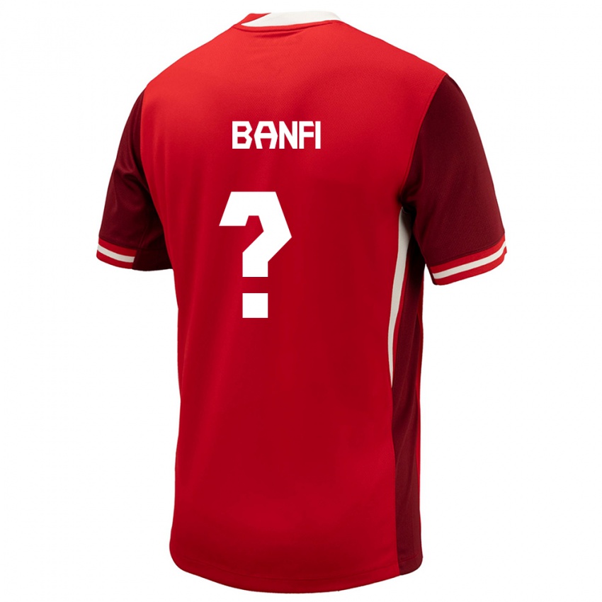 Criança Camisola Canadá Samuel Banfi #0 Vermelho Principal 24-26 Camisa Brasil