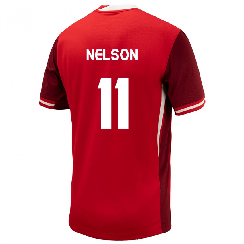 Criança Camisola Canadá Jayden Nelson #11 Vermelho Principal 24-26 Camisa Brasil