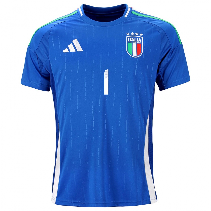 Criança Camisola Itália Gianluigi Donnarumma #1 Azul Principal 24-26 Camisa Brasil