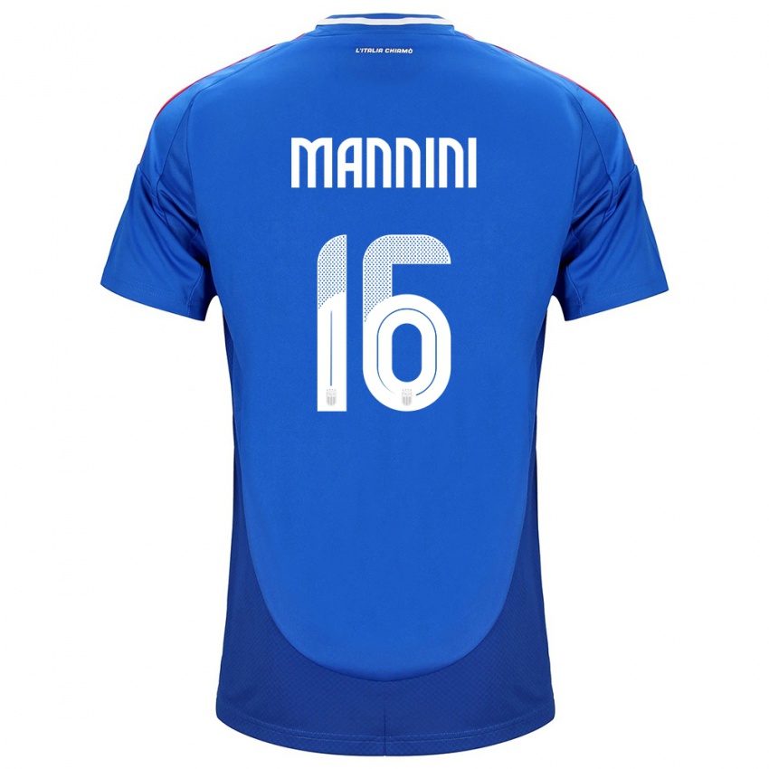 Criança Camisola Itália Mattia Mannini #16 Azul Principal 24-26 Camisa Brasil