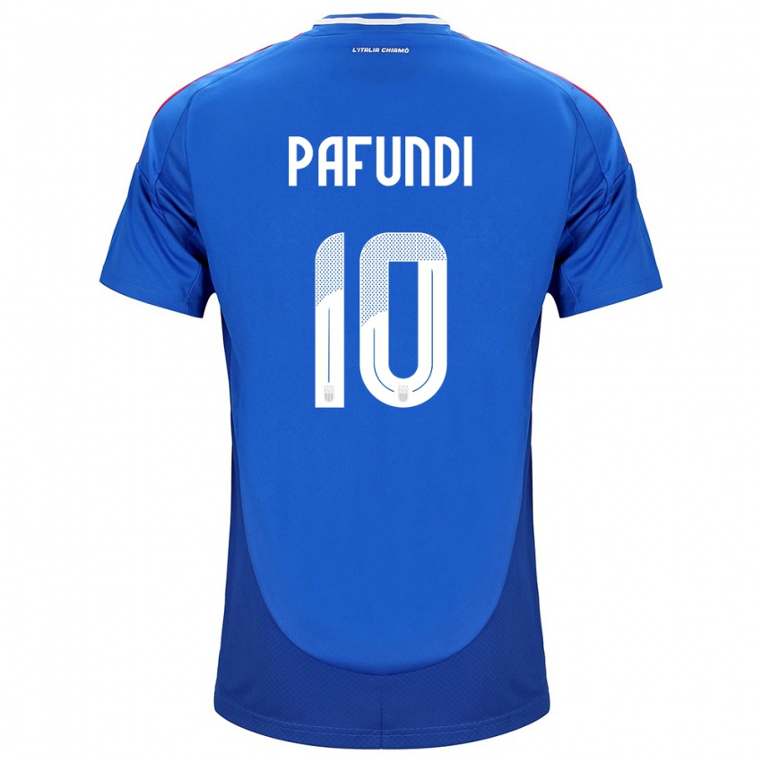 Criança Camisola Itália Simone Pafundi #10 Azul Principal 24-26 Camisa Brasil