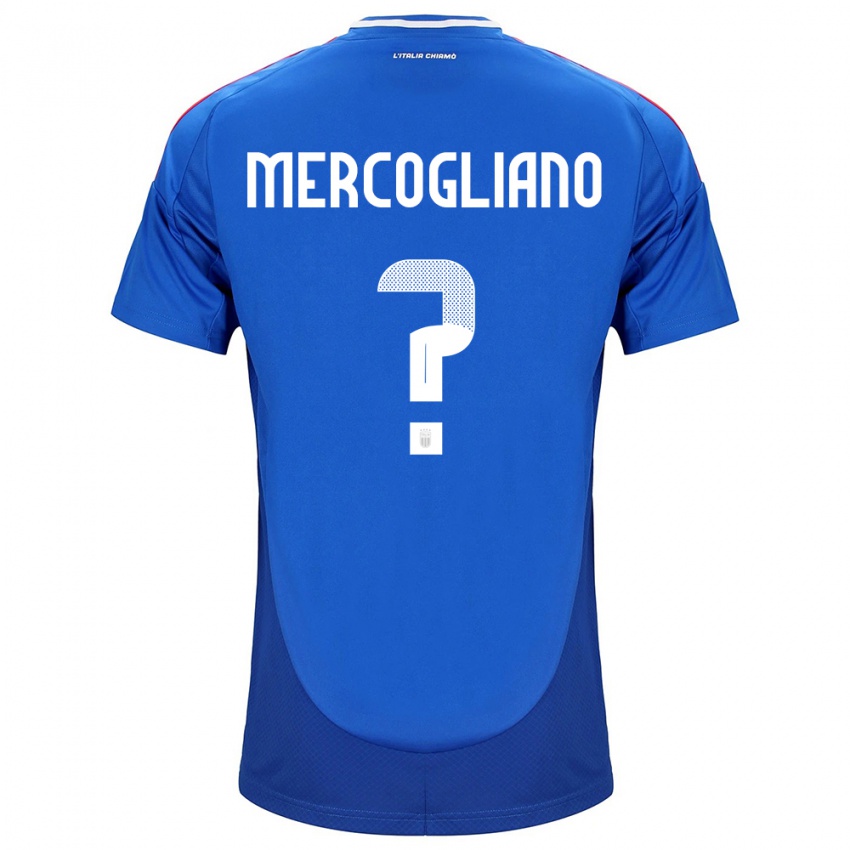 Criança Camisola Itália Mattia Mercogliano #0 Azul Principal 24-26 Camisa Brasil
