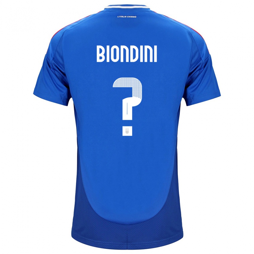 Criança Camisola Itália Edoardo Biondini #0 Azul Principal 24-26 Camisa Brasil