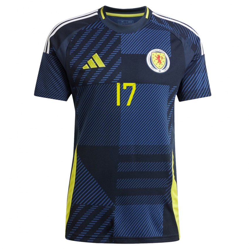 Criança Camisola Escócia Stuart Armstrong #17 Azul Escuro Principal 24-26 Camisa Brasil