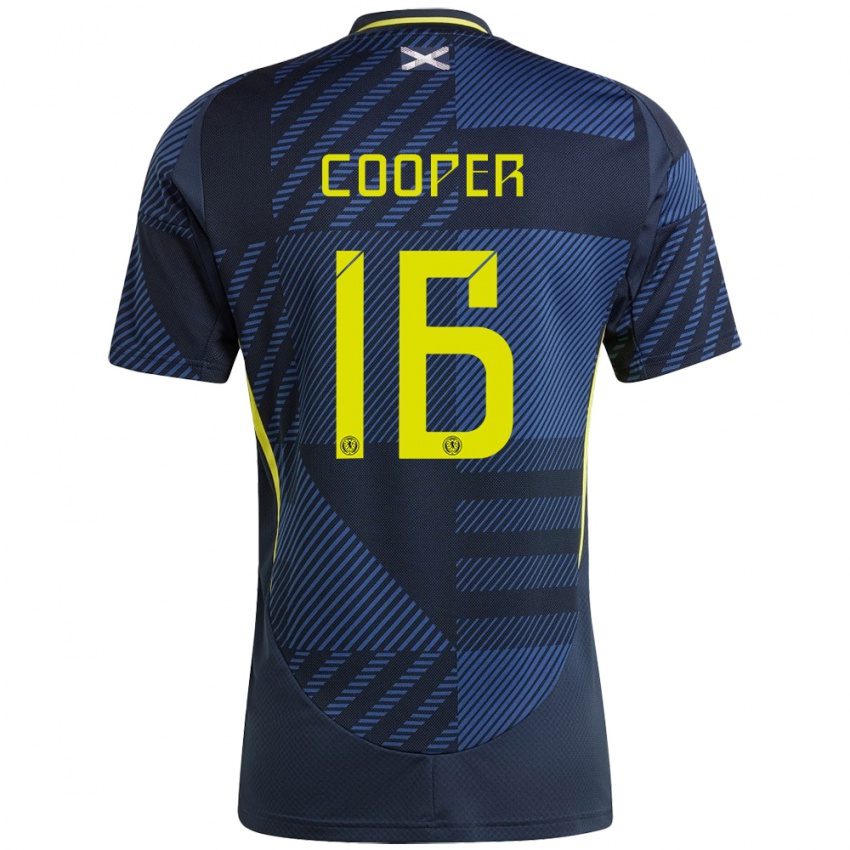 Criança Camisola Escócia Liam Cooper #16 Azul Escuro Principal 24-26 Camisa Brasil