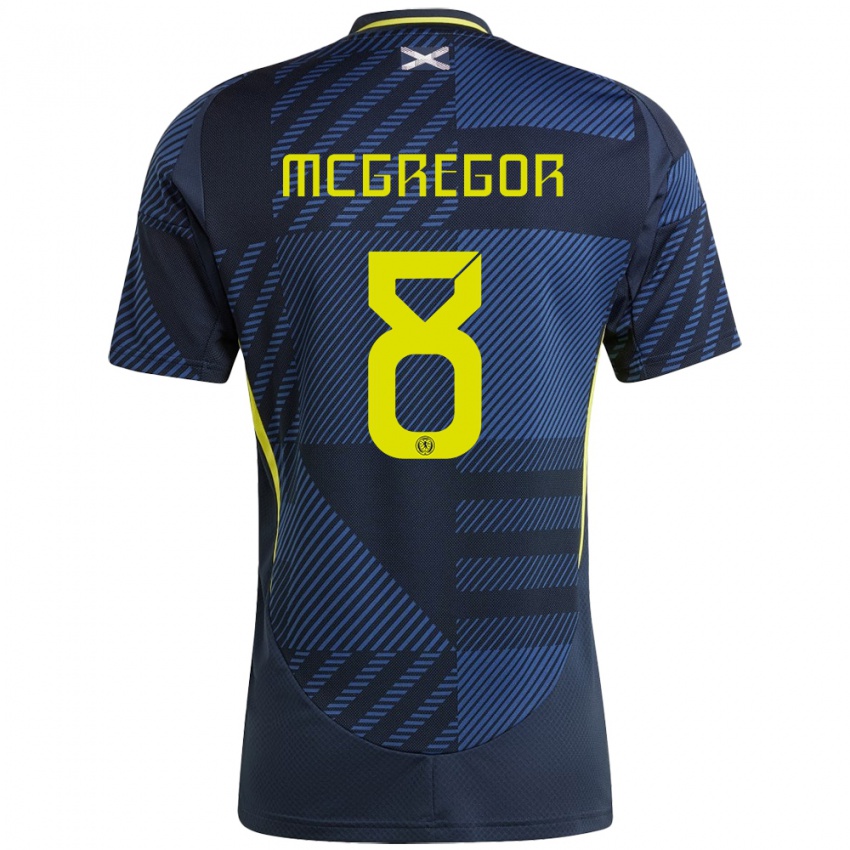 Criança Camisola Escócia Callum Mcgregor #8 Azul Escuro Principal 24-26 Camisa Brasil