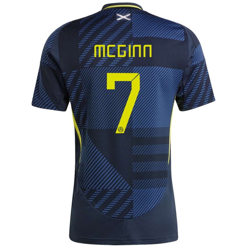 Criança Camisola Escócia John Mcginn #7 Azul Escuro Principal 24-26 Camisa Brasil