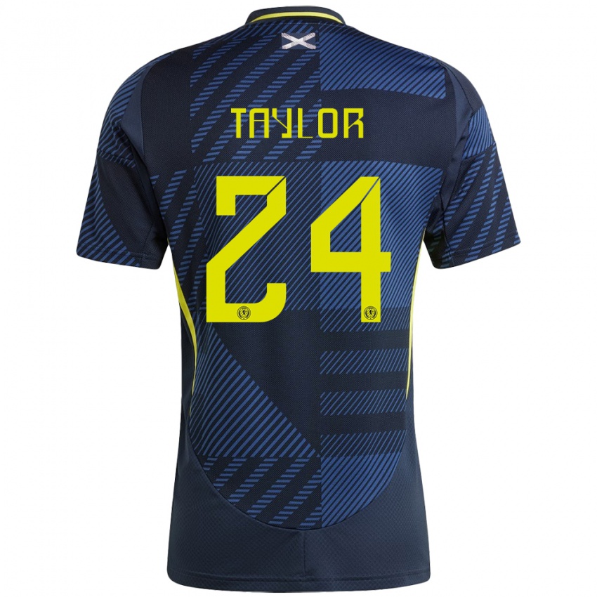 Criança Camisola Escócia Greg Taylor #24 Azul Escuro Principal 24-26 Camisa Brasil