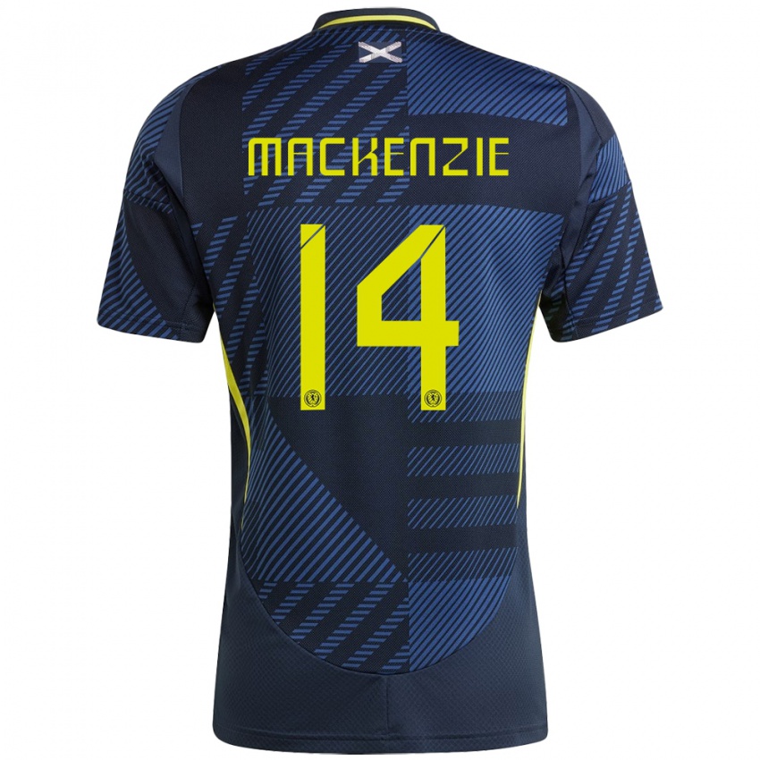 Criança Camisola Escócia Magnus Mackenzie #14 Azul Escuro Principal 24-26 Camisa Brasil