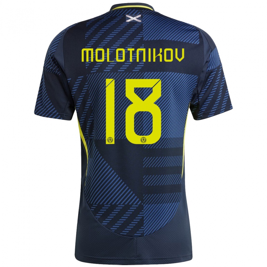 Criança Camisola Escócia Rudi Molotnikov #18 Azul Escuro Principal 24-26 Camisa Brasil