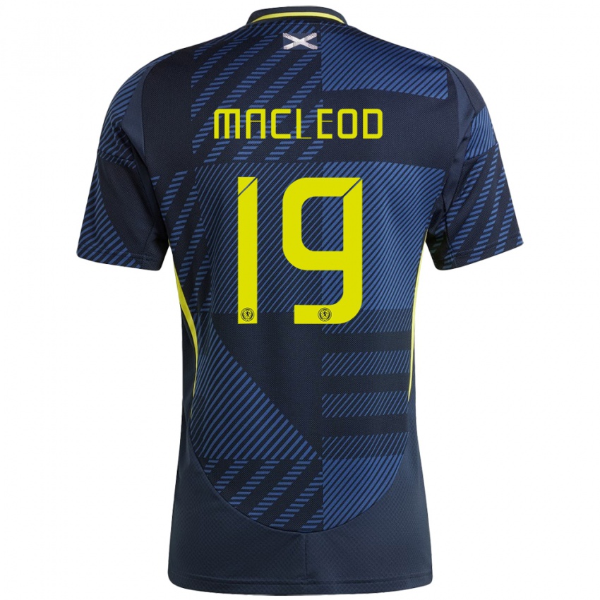 Criança Camisola Escócia Rory Macleod #19 Azul Escuro Principal 24-26 Camisa Brasil