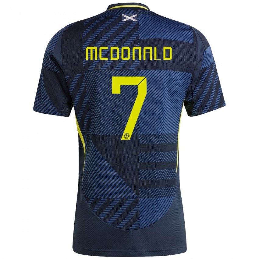 Criança Camisola Escócia Josh Mcdonald #7 Azul Escuro Principal 24-26 Camisa Brasil