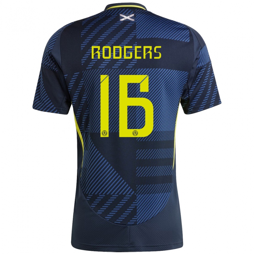 Criança Camisola Escócia Amy Rodgers #16 Azul Escuro Principal 24-26 Camisa Brasil