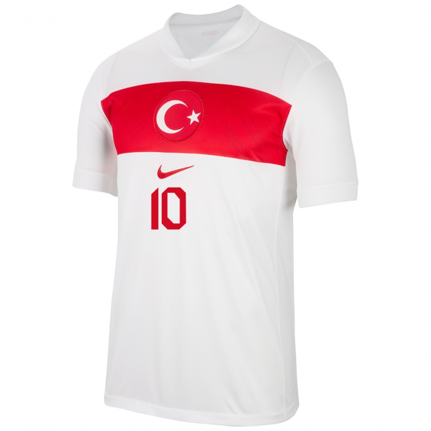 Criança Camisola Turquia Emre Uzun #10 Branco Principal 24-26 Camisa Brasil