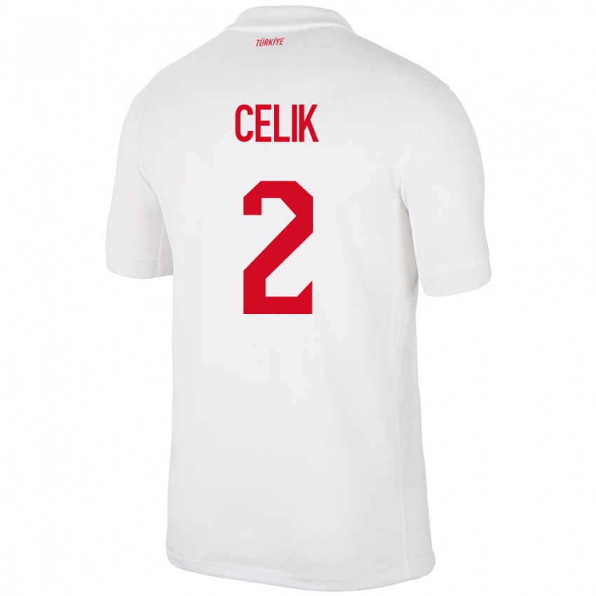 Criança Camisola Turquia Zeki Çelik #2 Branco Principal 24-26 Camisa Brasil