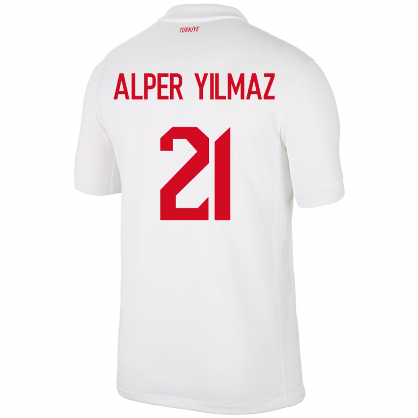 Criança Camisola Turquia Barış Alper Yılmaz #21 Branco Principal 24-26 Camisa Brasil