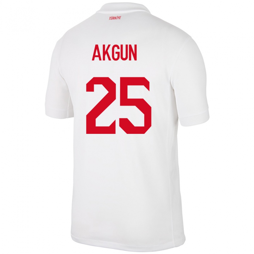 Criança Camisola Turquia Yunus Akgün #25 Branco Principal 24-26 Camisa Brasil