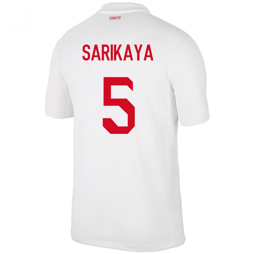 Criança Camisola Turquia Efe Sarıkaya #5 Branco Principal 24-26 Camisa Brasil