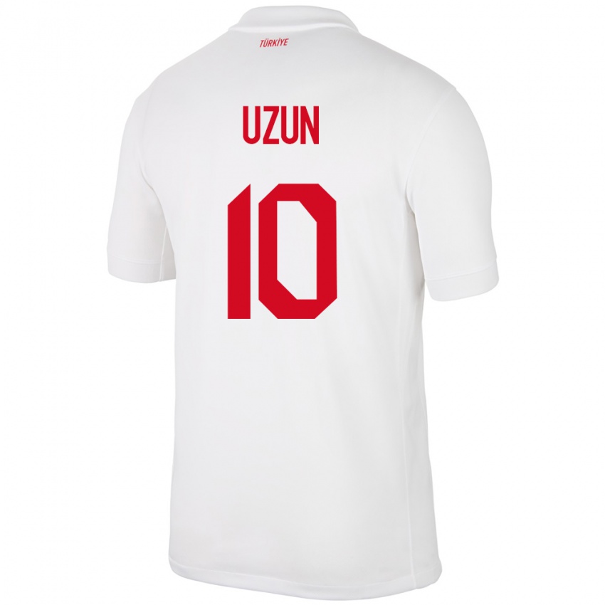 Criança Camisola Turquia Emre Uzun #10 Branco Principal 24-26 Camisa Brasil