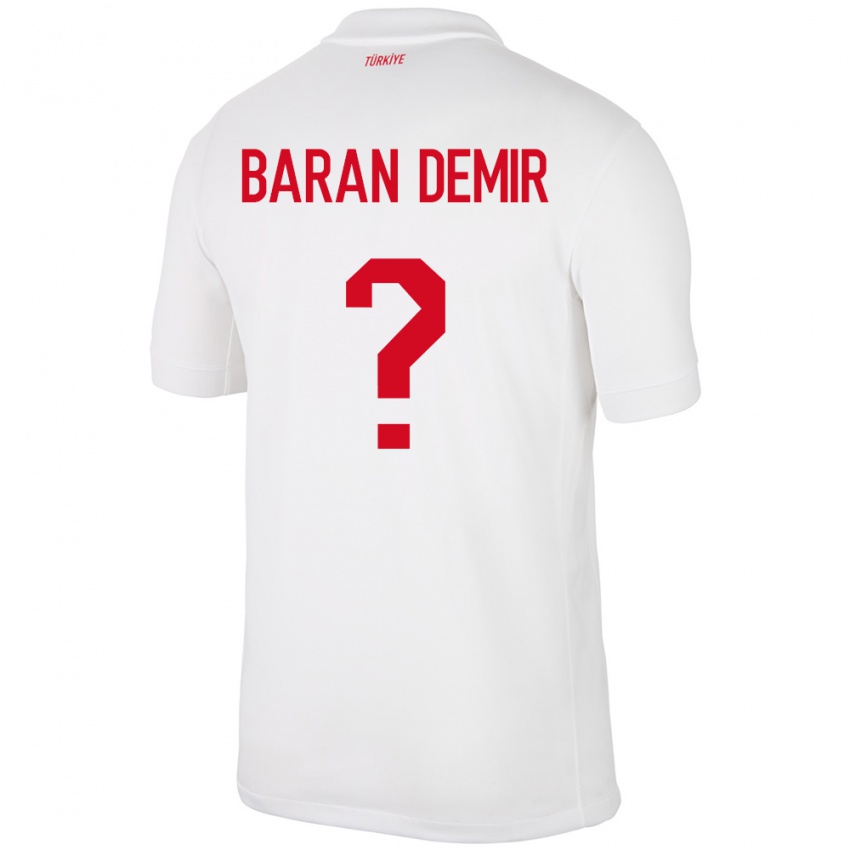 Criança Camisola Turquia Tuna Baran Demir #0 Branco Principal 24-26 Camisa Brasil