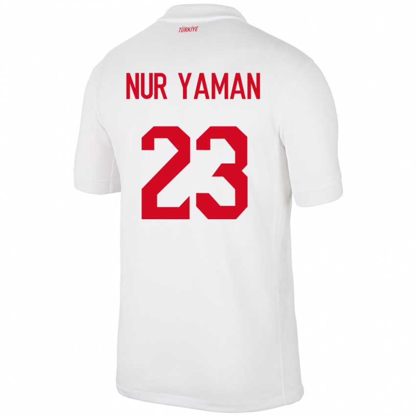 Criança Camisola Turquia Gamze Nur Yaman #23 Branco Principal 24-26 Camisa Brasil